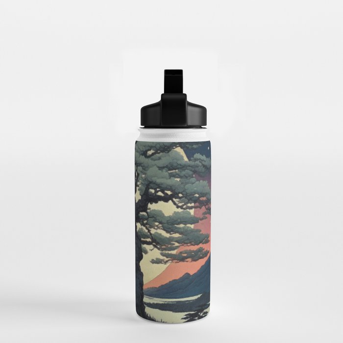 The Night Father - A Contemporary Ukiyo-e Nature Landscape Water Bottle Gallery Image 2