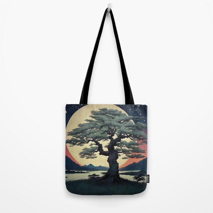 The Night Father - A Contemporary Ukiyo-e Nature Landscape Tote Bag Gallery Image 2