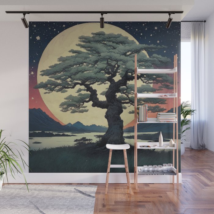 The Night Father - A Contemporary Ukiyo-e Nature Landscape Wall Mural Gallery Image 1