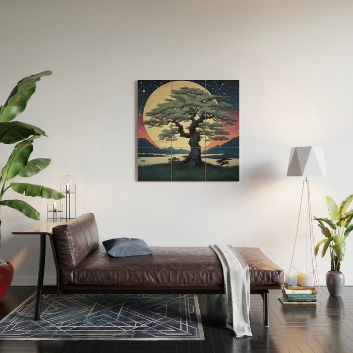 The Night Father - A Contemporary Ukiyo-e Nature Landscape Wood Wall Art Gallery Image 2