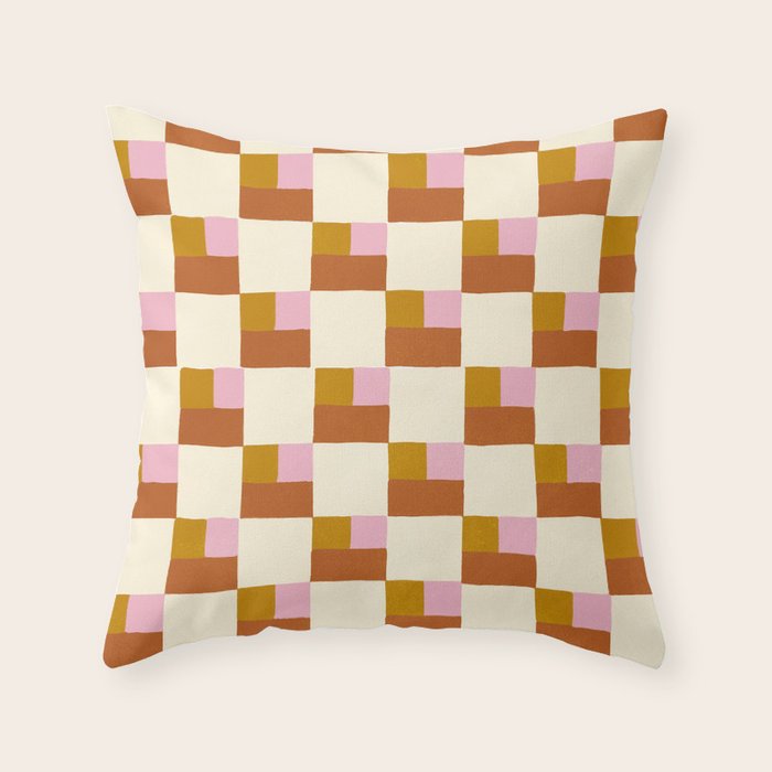 Desert Checkerboard Throw Pillow Gallery Image 6