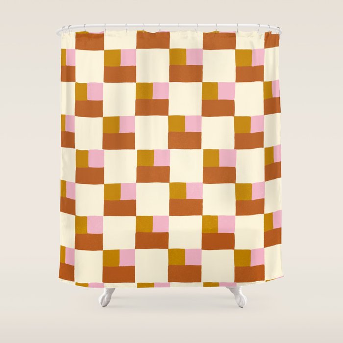 Desert Checkerboard Shower Curtain Gallery Image 1