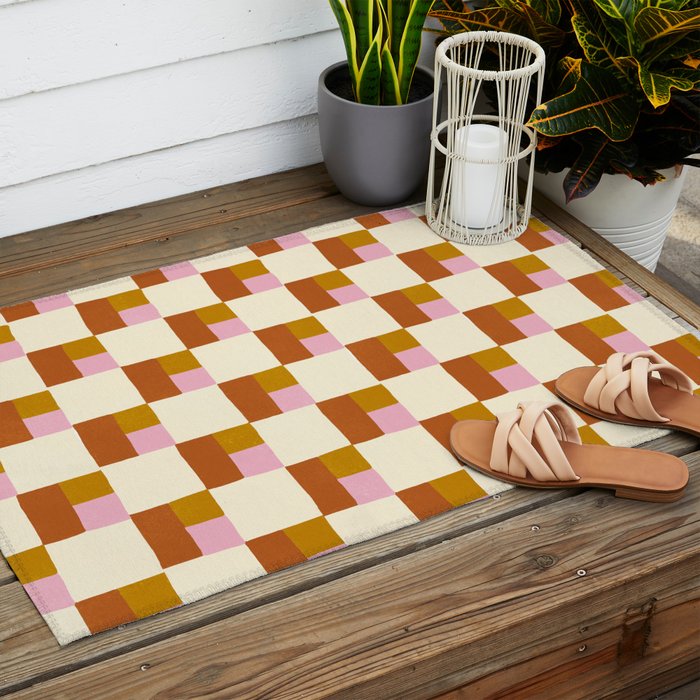 Desert Checkerboard Outdoor Rug Gallery Image 2