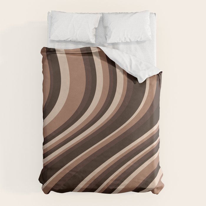 Wavy Stripes XLIX - Mocha Coffee Duvet Cover Gallery Image 6