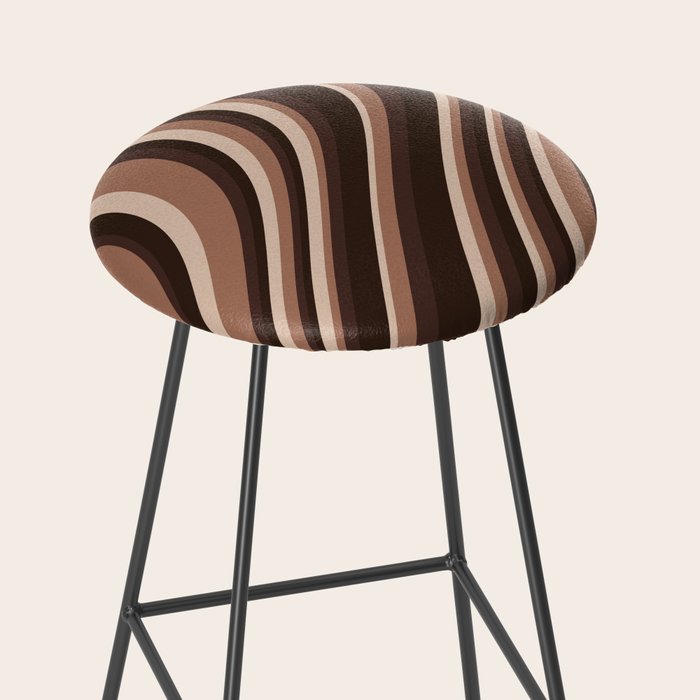 Wavy Stripes XLIX - Mocha Coffee Stool Gallery Image 2