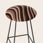 Wavy Stripes XLIX - Mocha Coffee Stool Gallery Image 2
