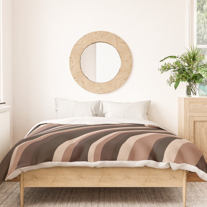 Wavy Stripes XLIX - Mocha Coffee Duvet Cover Gallery Image 3