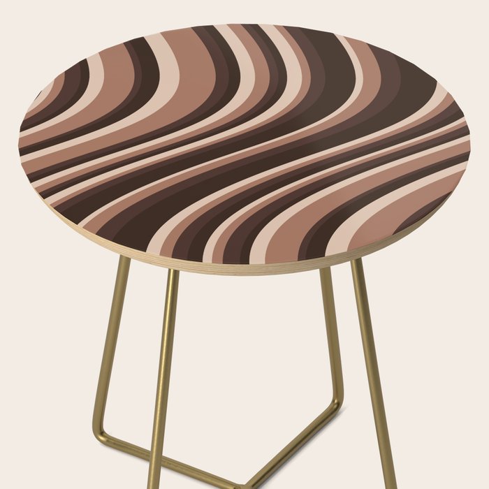 Wavy Stripes XLIX - Mocha Coffee Side Table Gallery Image 2