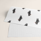 Black cat with flute Wrapping Paper Gallery Image 2