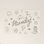 Howdy. Black and White Good Luck Charms Welcome Mat Gallery Image 1