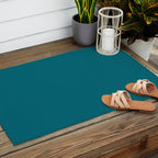 Solid Teal  Outdoor Rug Gallery Image 2
