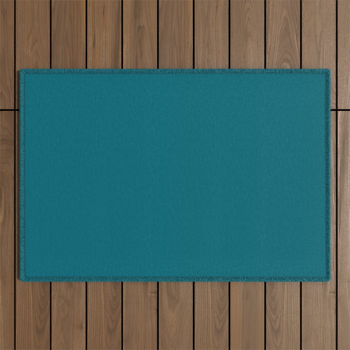 Solid Teal  Outdoor Rug Gallery Image 1