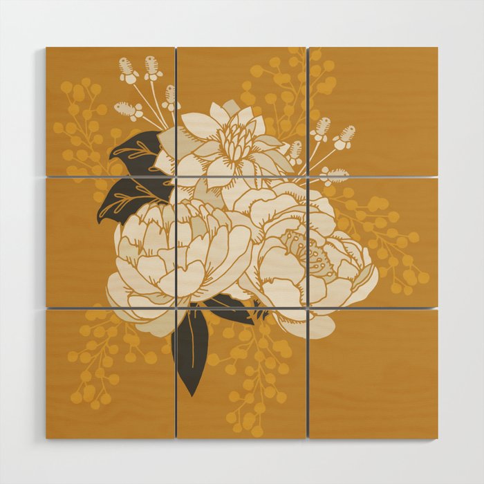 Glam Florals - Gold Wood Wall Art Gallery Image 1