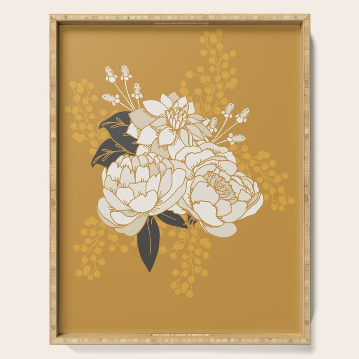 Glam Florals - Gold Serving Tray Gallery Image 1