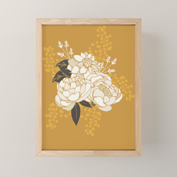 Glam Florals - Gold Mini Art Print Gallery Image 1