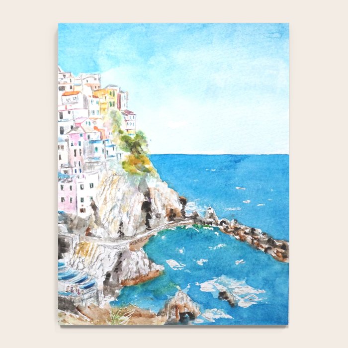 Italy Cinque Terre watercolor painting Notebook Gallery Image 4