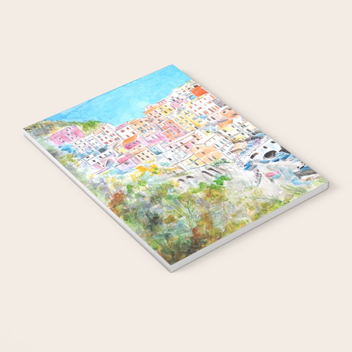 Italy Cinque Terre watercolor painting Notebook Gallery Image 3