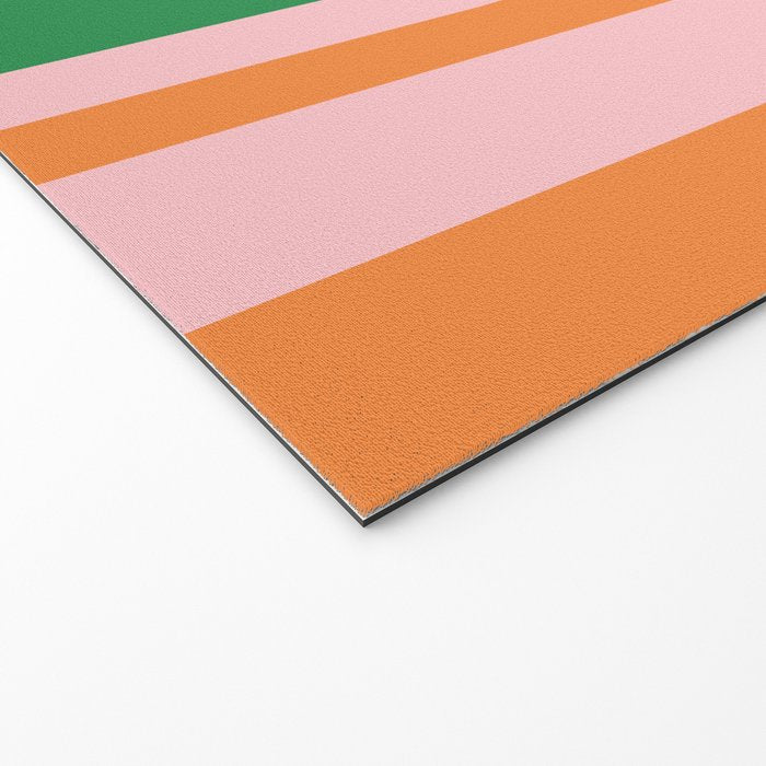 Striped Archway Bold Color Block Pattern in Pink, Green, and Orange Welcome Mat Gallery Image 2