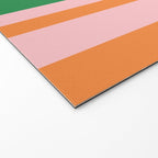 Striped Archway Bold Color Block Pattern in Pink, Green, and Orange Welcome Mat Gallery Image 2