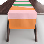 Striped Archway Bold Color Block Pattern in Pink, Green, and Orange Table Runner Gallery Image 1
