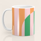 Striped Archway Bold Color Block Pattern in Pink, Green, and Orange Coffee Mug Gallery Image 3