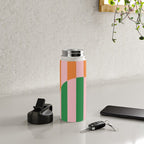 Striped Archway Bold Color Block Pattern in Pink, Green, and Orange Water Bottle Gallery Image 4