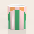 Striped Archway Bold Color Block Pattern in Pink, Green, and Orange Coffee Mug Gallery Image 4