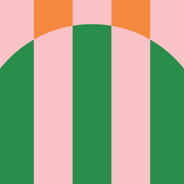 Striped Archway Bold Color Block Pattern in Pink, Green, and Orange Coffee Mug Gallery Image 2