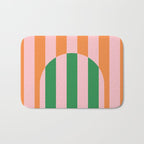 Striped Archway Bold Color Block Pattern in Pink, Green, and Orange Bath Mat Gallery Image 1