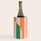 Striped Archway Bold Color Block Pattern in Pink, Green, and Orange Wine Chiller Gallery Image 3