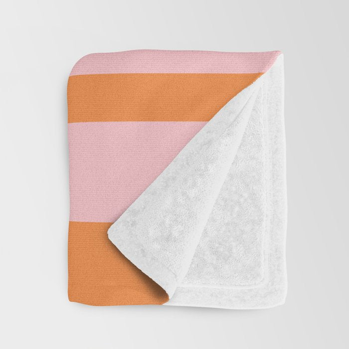 Striped Archway Bold Color Block Pattern in Pink, Green, and Orange Throw Blanket Gallery Image 3