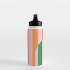 Striped Archway Bold Color Block Pattern in Pink, Green, and Orange Water Bottle Gallery Image 3