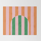 Striped Archway Bold Color Block Pattern in Pink, Green, and Orange Throw Blanket Gallery Image 2