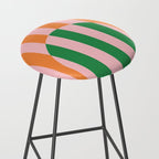 Striped Archway Bold Color Block Pattern in Pink, Green, and Orange Stool Gallery Image 2