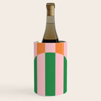 Striped Archway Bold Color Block Pattern in Pink, Green, and Orange Wine Chiller Gallery Image 1