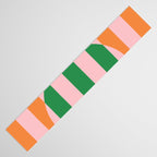 Striped Archway Bold Color Block Pattern in Pink, Green, and Orange Table Runner Gallery Image 3