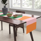 Striped Archway Bold Color Block Pattern in Pink, Green, and Orange Table Runner Gallery Image 2