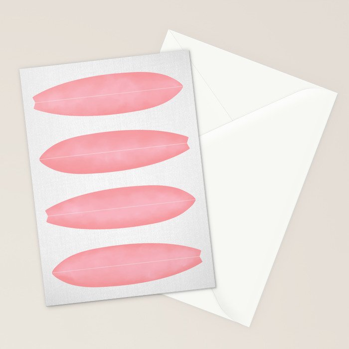 Surfboards in Pink Stationery Card Gallery Image 2