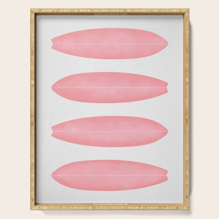 Surfboards in Pink Serving Tray Gallery Image 1