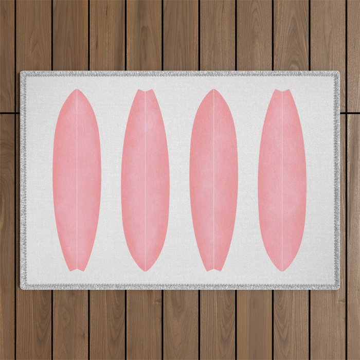 Surfboards in Pink Outdoor Rug Gallery Image 1