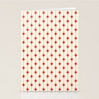 Midcentury Stars and Dots Red and Cream Pattern Stationery Card Gallery Image 2