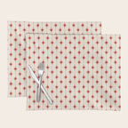 Midcentury Stars and Dots Red and Cream Pattern Placemat Gallery Image 1