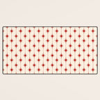 Midcentury Stars and Dots Red and Cream Pattern Desk Mat Gallery Image 3