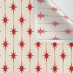 Midcentury Stars and Dots Red and Cream Pattern Wall Tapestry Gallery Image 3