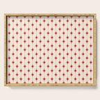 Midcentury Stars and Dots Red and Cream Pattern Serving Tray Gallery Image 1