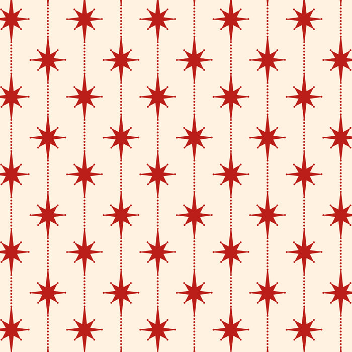 Midcentury Stars and Dots Red and Cream Pattern Coffee Mug Gallery Image 2