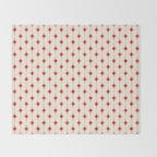 Midcentury Stars and Dots Red and Cream Pattern Throw Blanket Gallery Image 2