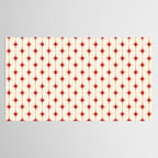 Midcentury Stars and Dots Red and Cream Pattern Tablecloth Gallery Image 2