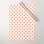 Midcentury Stars and Dots Red and Cream Pattern Wrapping Paper Gallery Image 1