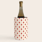 Midcentury Stars and Dots Red and Cream Pattern Wine Chiller Gallery Image 3